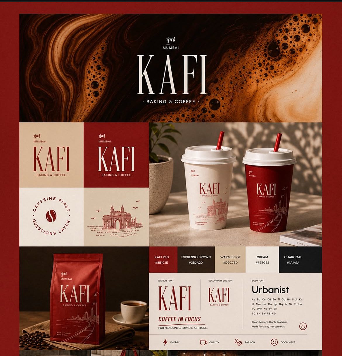 KAFI Baking and Coffee brand identity