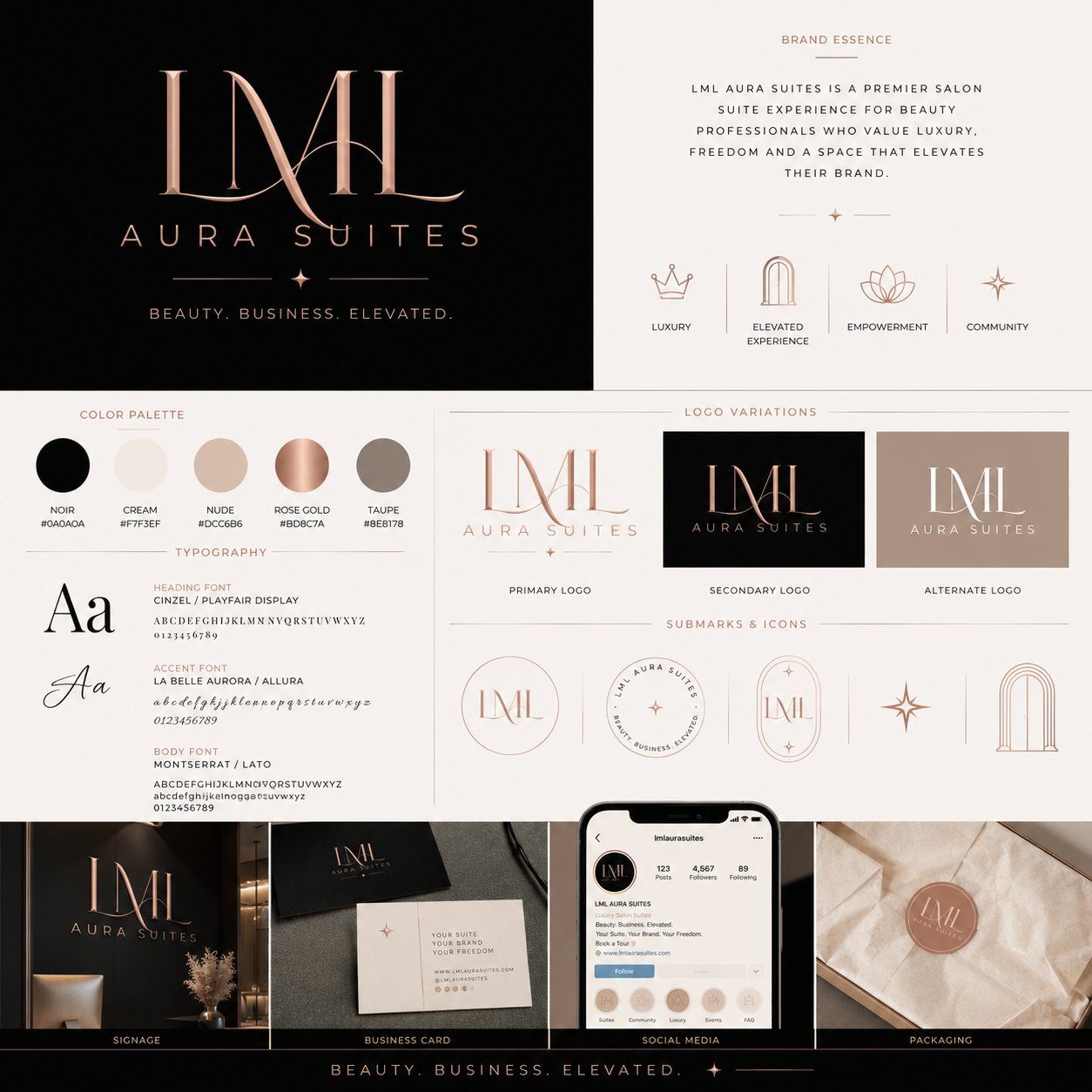 LML Aura Suites brand identity